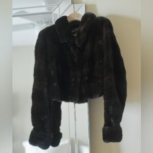 Vintage cropped mink fur coat jacket fits size small